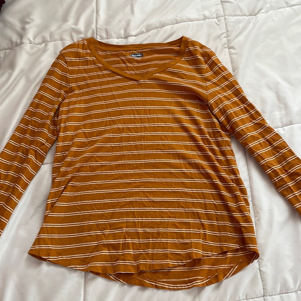yellow and white stripe long sleeve